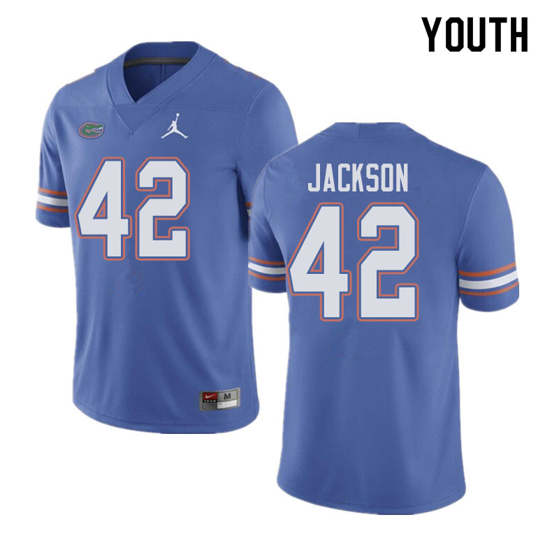 Jordan Brand Youth #42 Jaylin Jackson Florida Gators College Football Jerseys Sale-Blue - Click Image to Close